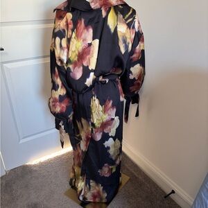 Zara Satin Kimono with Floral Design